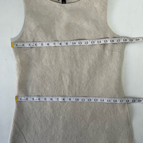 LANDS’ END WOMEN SLEEVES LINEN MIDI DRESS SIZE 12 COLOR NATURAL - Picture 9 of 9